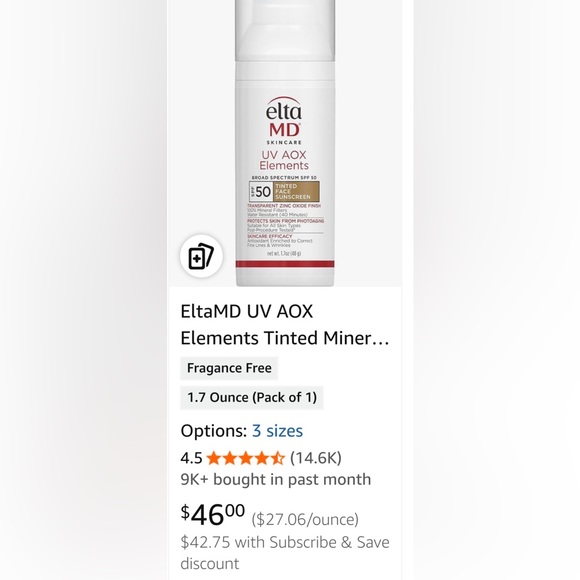 EltaMD UV AOX Elements SPF 50 Tinted Sunscreen NEW - Picture 5 of 5